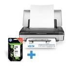 Imprimante portable jet d'encre HP Officejet 100 + duopack cartouches noir et couleur HP 338+3