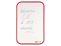 Witte dubbelzijdige lei 44 x 30 cm met rood kader